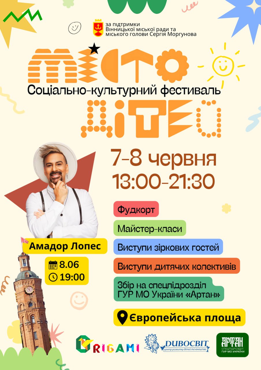 У Вінниці проведуть соціально-культурний фестиваль «Місто дітей»